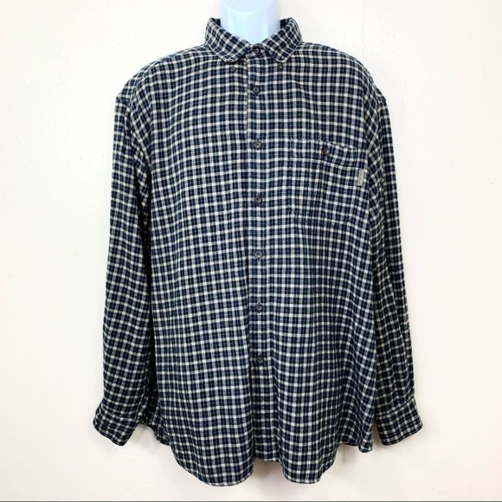 Woolrich Men’s Shirt Plaid Buttons Down Blue XL